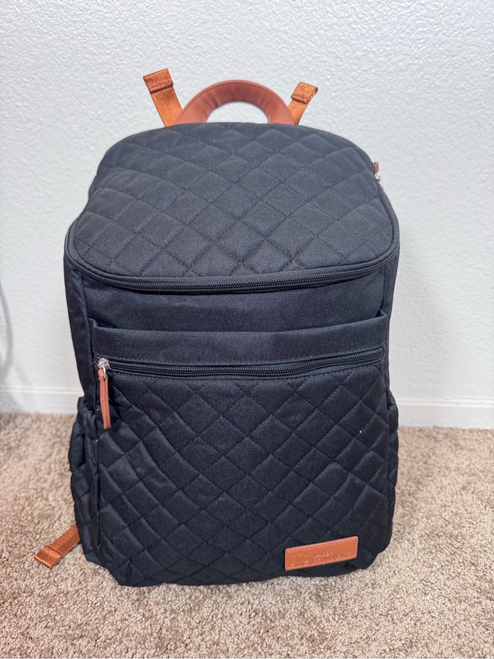 Black Quilted Baby Diaper Travel Backpack Bag Unused